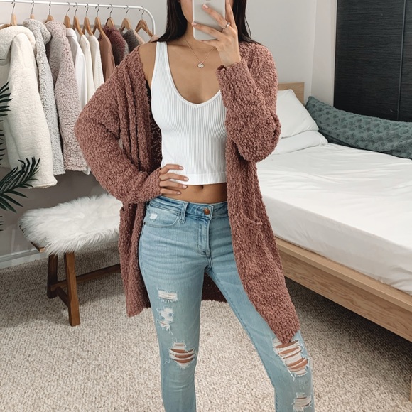 🆕 Jennah - Mauve Popcorn Cardigan - Picture 3 of 6